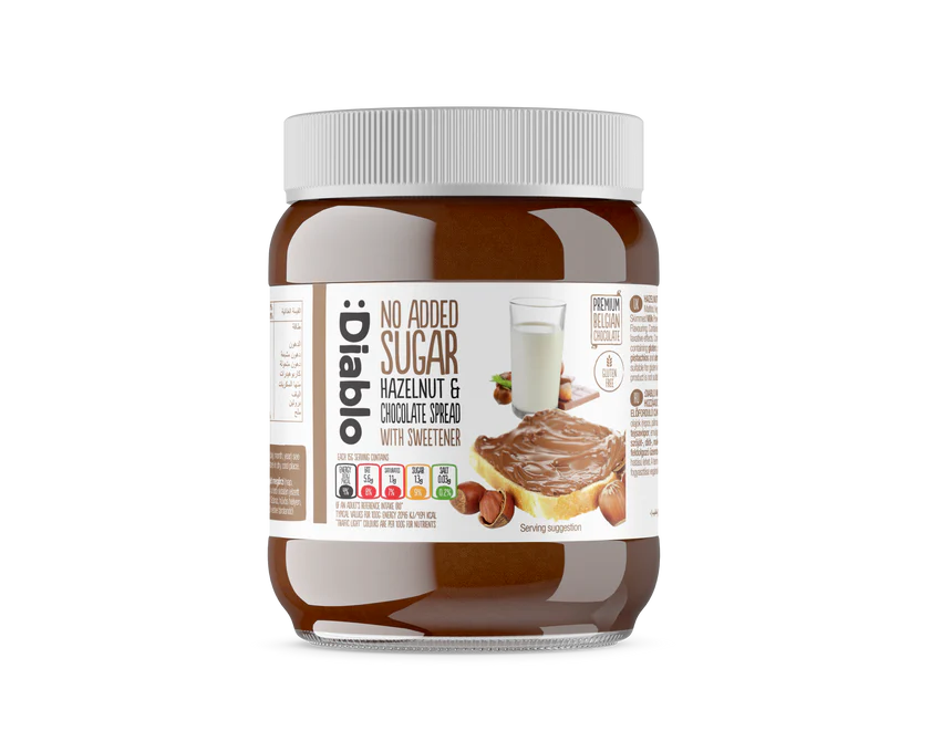 Hazlenutandchocolatespread_SPD-350-HZL-P12 کرم شکلاتی فندقی بدون شکر افزوده (350 گرم) - تصویر 1